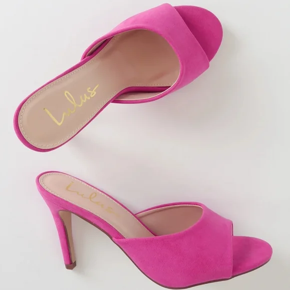 Pink Open Toe Heeled Sandals - Picture 3 of 4